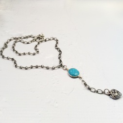 silver-heart-charms-necklace_sterling-turquoise-jewelry